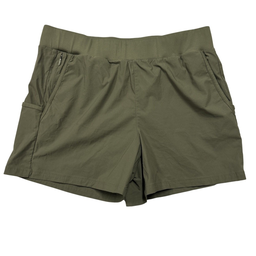 Columbia Gorpcore Shorts Size 12 Women's Olive Green 5L Hiking Outdoors Fall
